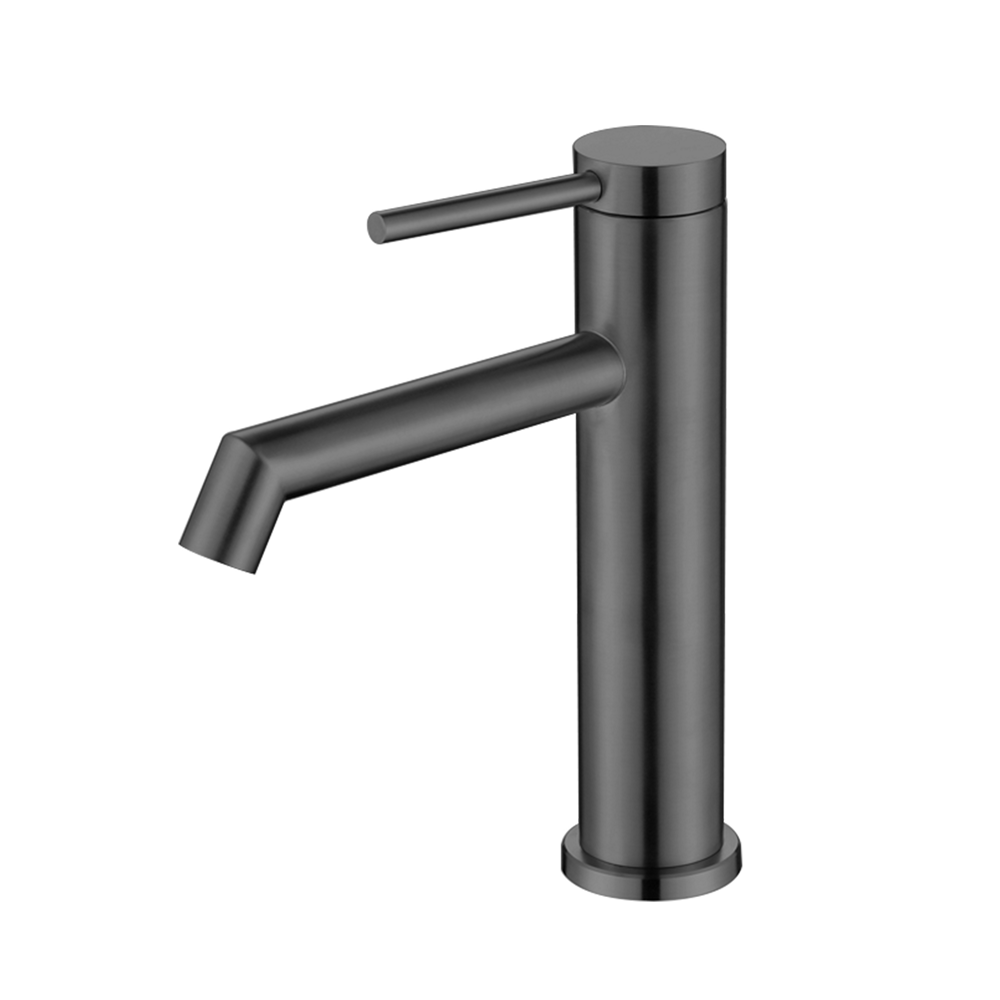 Bijiou Evon Gun Metal Basin Mixer Short Body-211452
