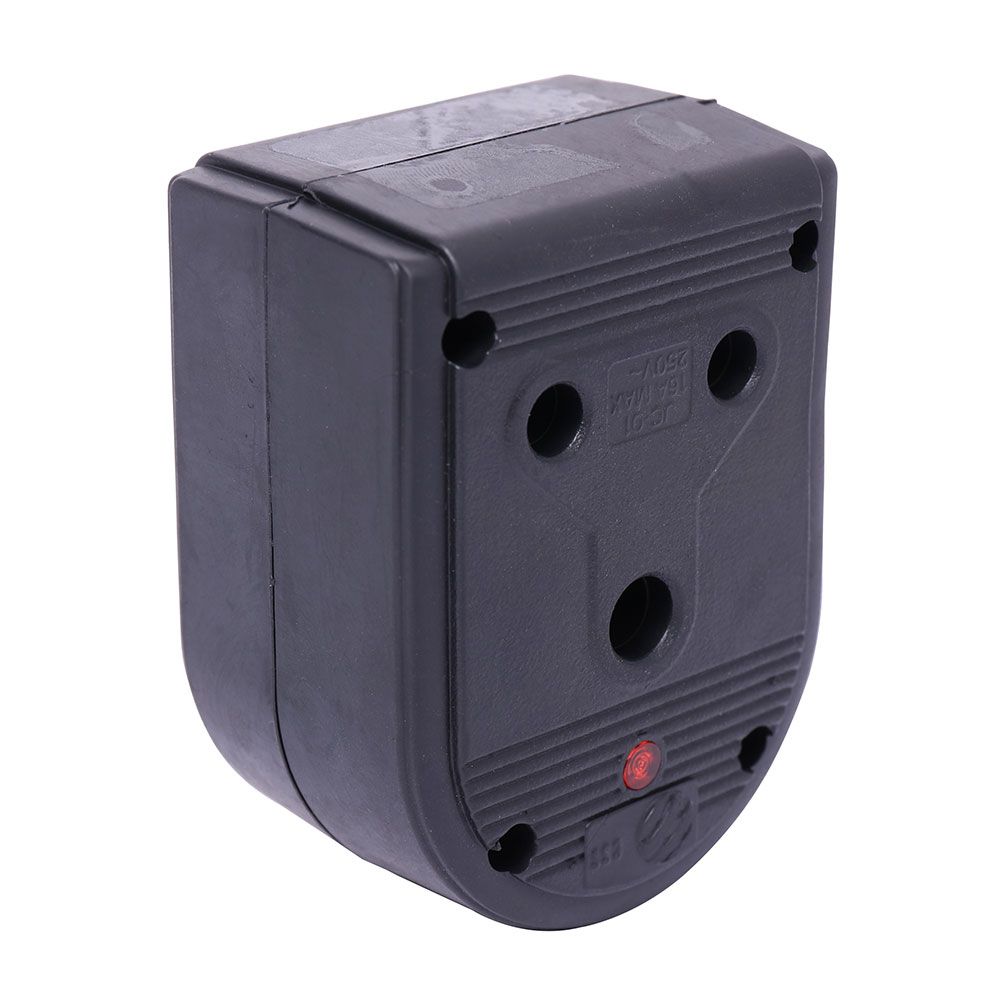 Janus H/Duty Rubber Double Coupler Black 16A + LED